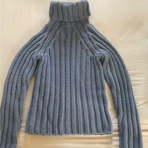 Vintage Y2K Express bluish thick turtleneck sweater - cute perfect for fall